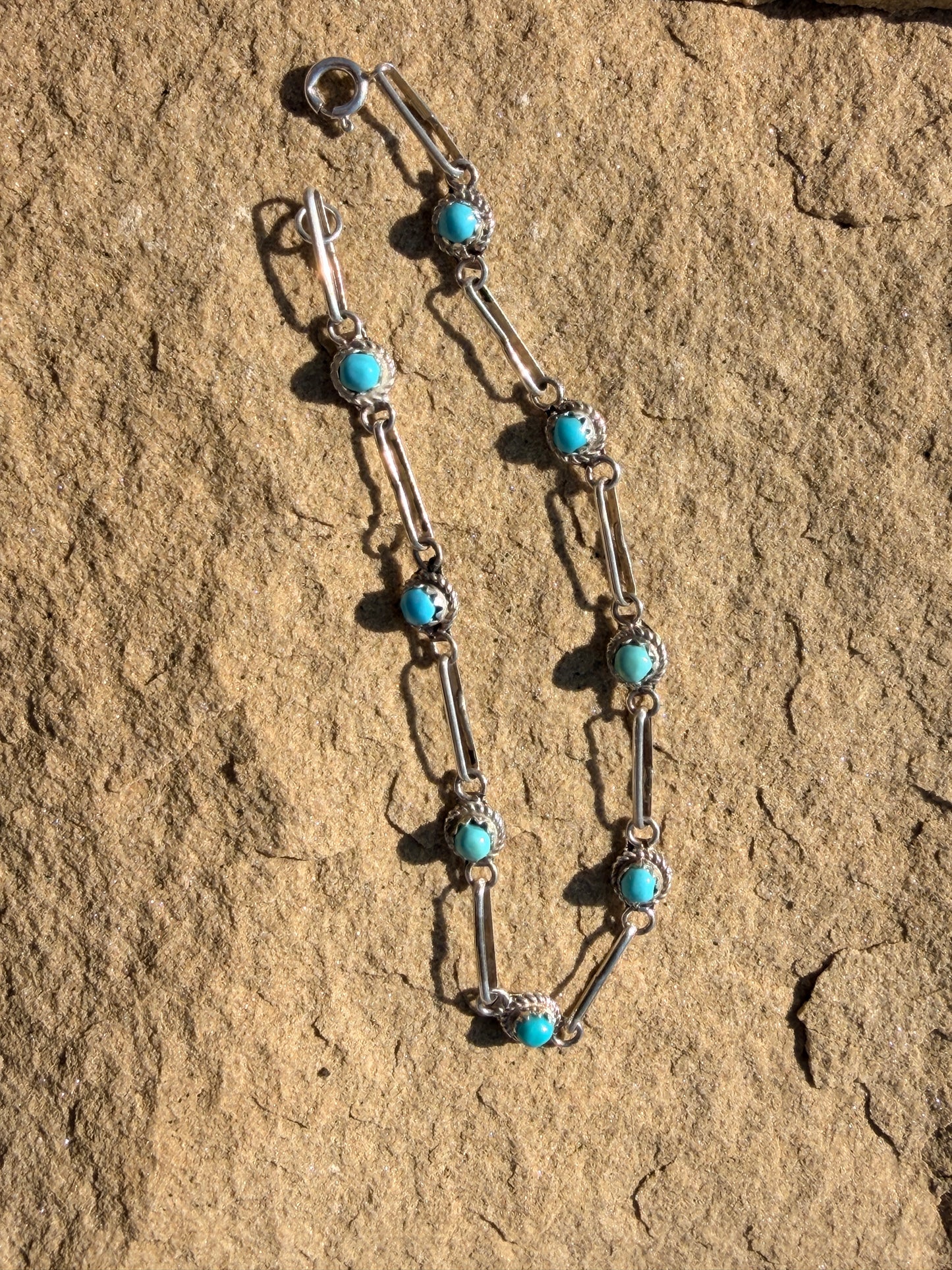 Paperclip Chain 8 Stone Bracelet 7.5” by Rosie Laweka