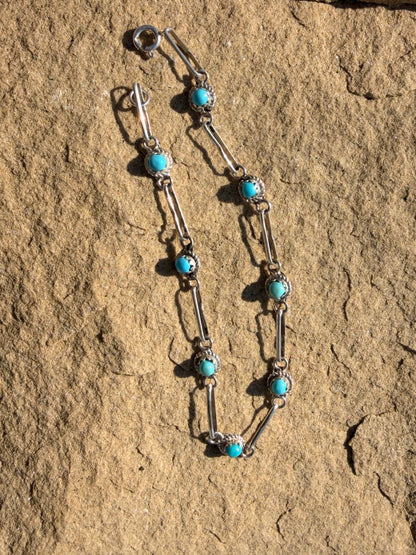 Paperclip Chain 8 Stone Bracelet 7.5” by Rosie Laweka