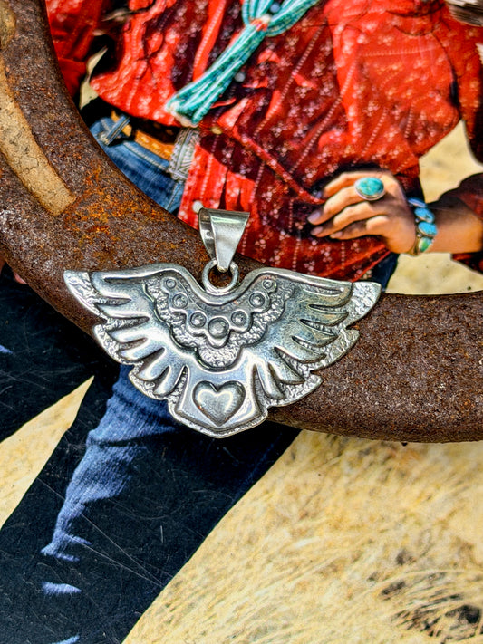 Native Made Angel Wing Heart Pendant- Ethno