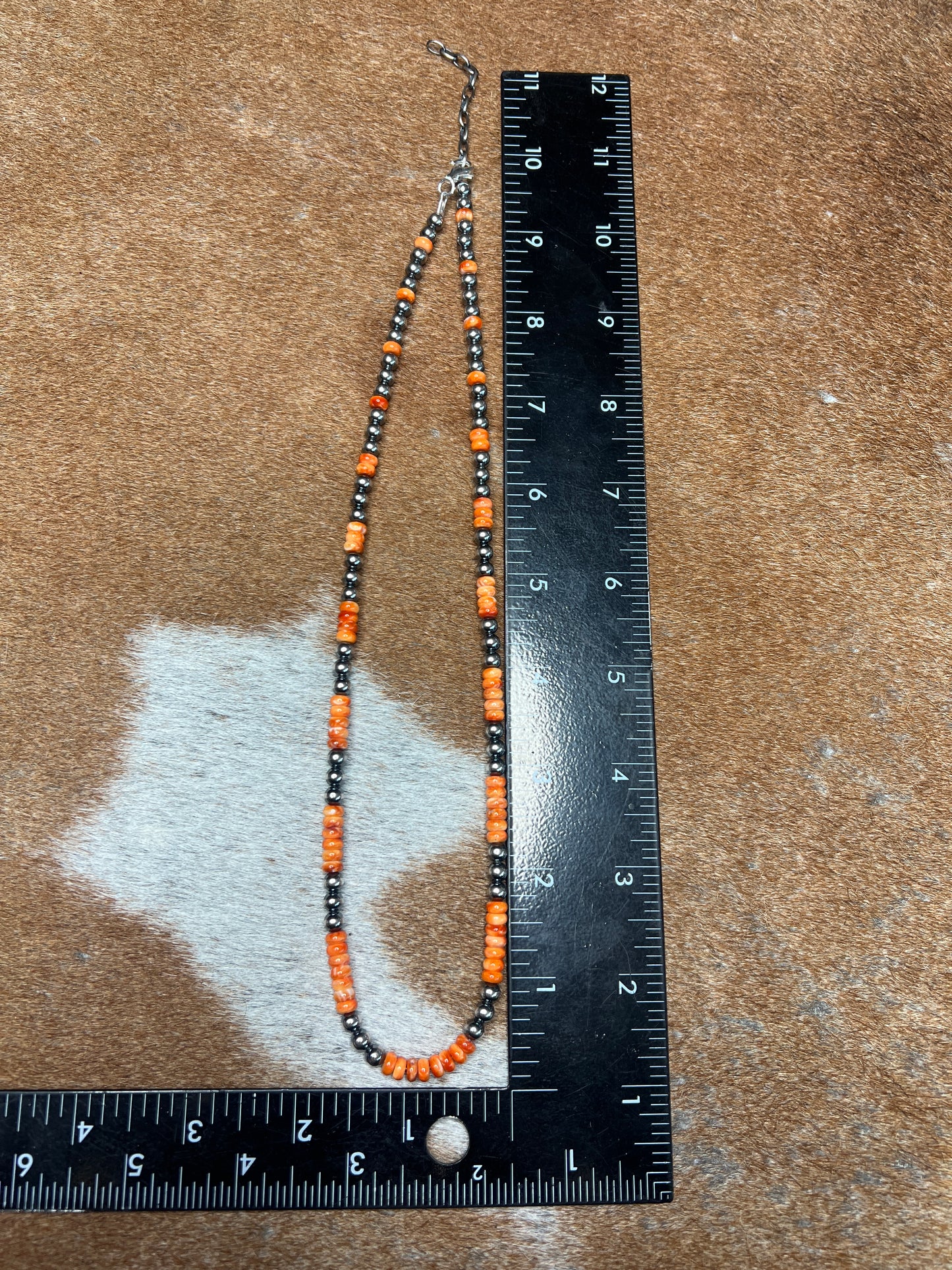 Native Made Orange Spiny Rondelle Necklace
