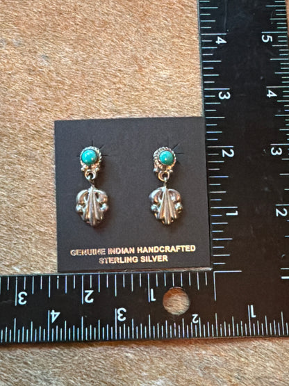 Native Made Turquoise & Sterling Silver Scroll Earrings - Annie Spencer