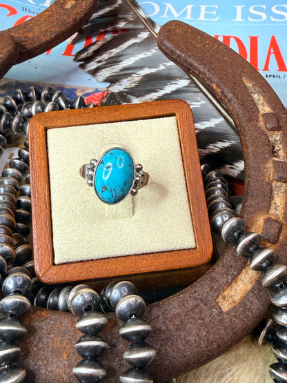 Sterling Silver Turquoise Ring By Jerryson Henio size 7