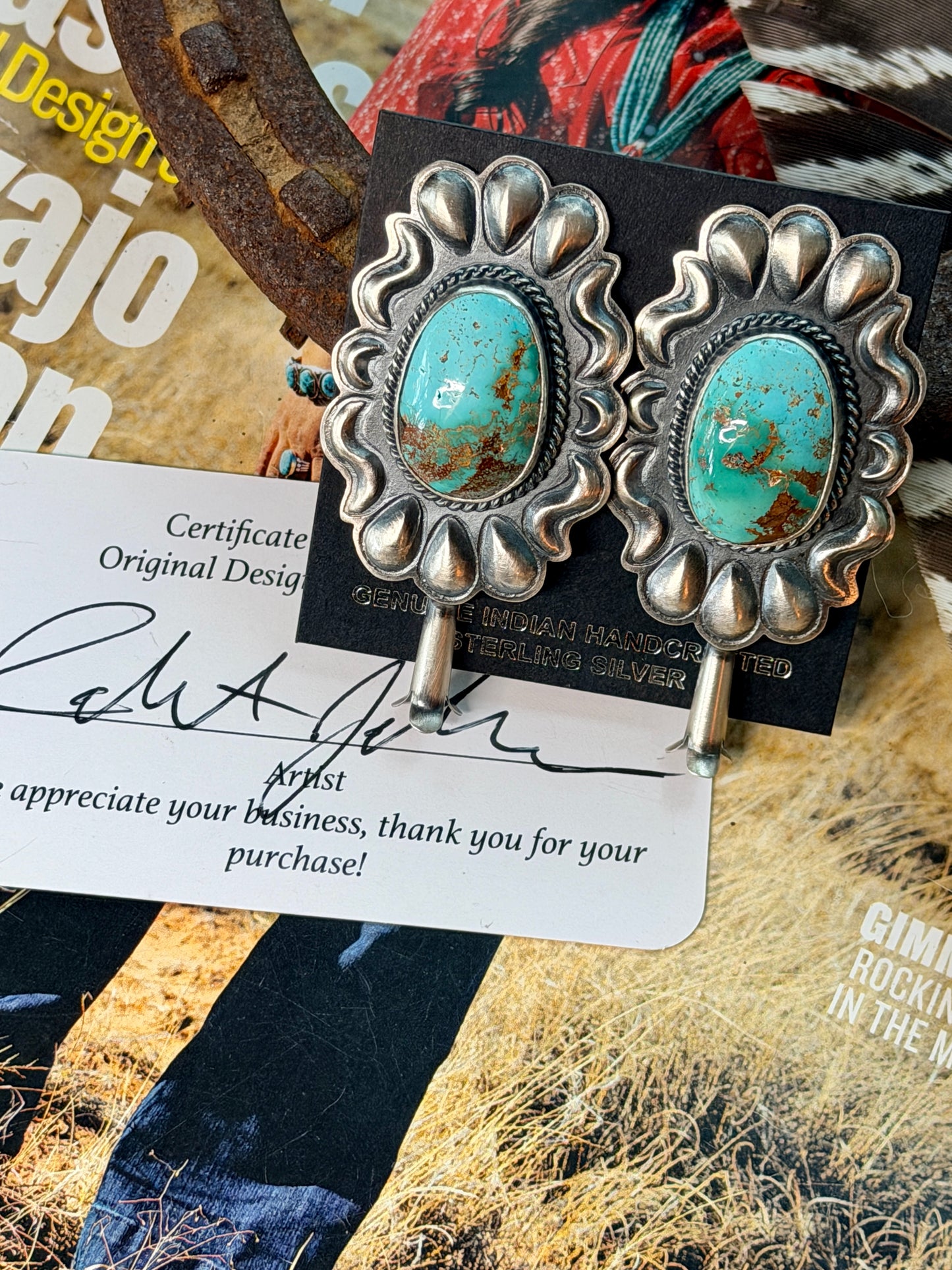 Robert Johnson Carico Lake Turquoise Earrings
