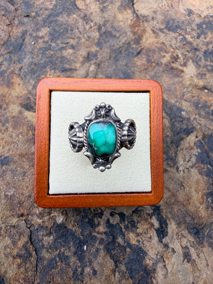 Genevieve Francisco Kingman Turquoise & Sterling Silver Ring Size 6