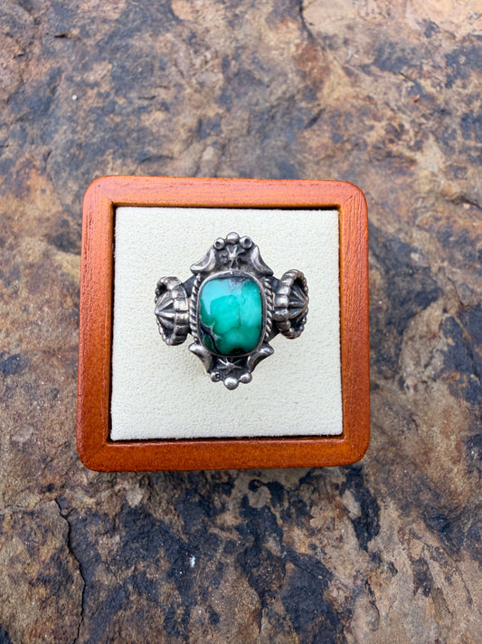 Genevieve Francisco Kingman Turquoise & Sterling Silver Ring Size 6