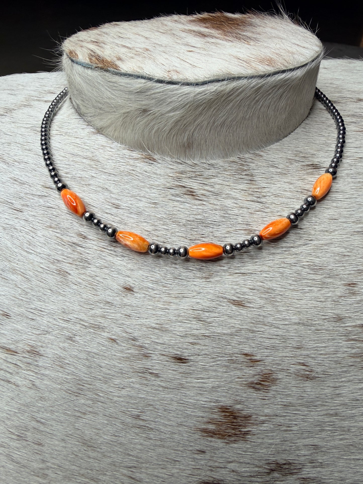 Orange Spiny Oyster Necklace– 14.5”