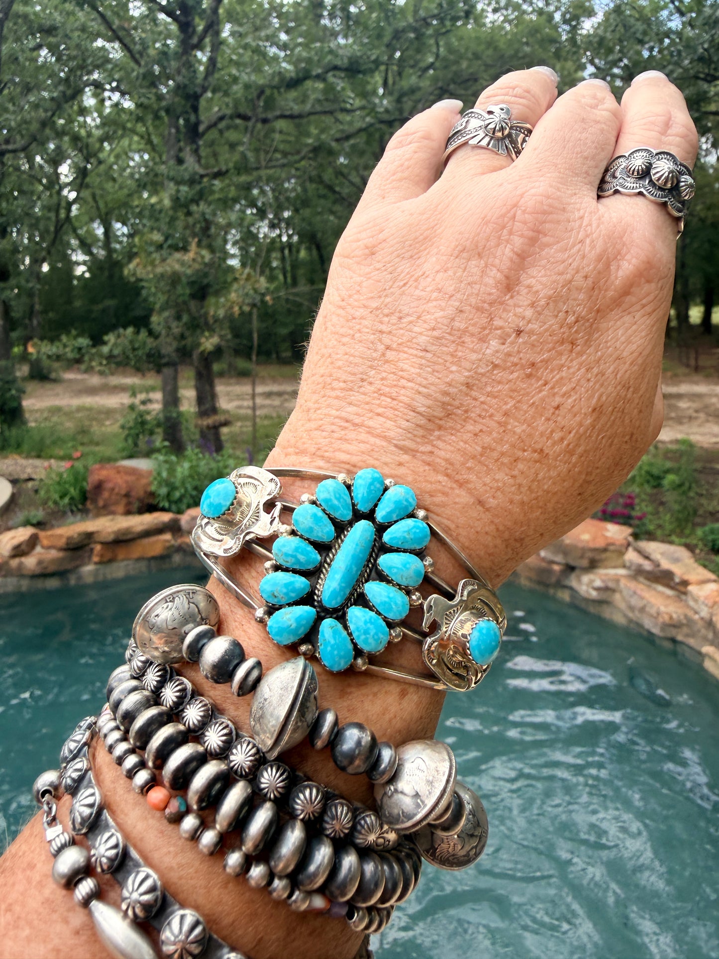 Authentic Native Made Cluster and Thunderbird Cuff