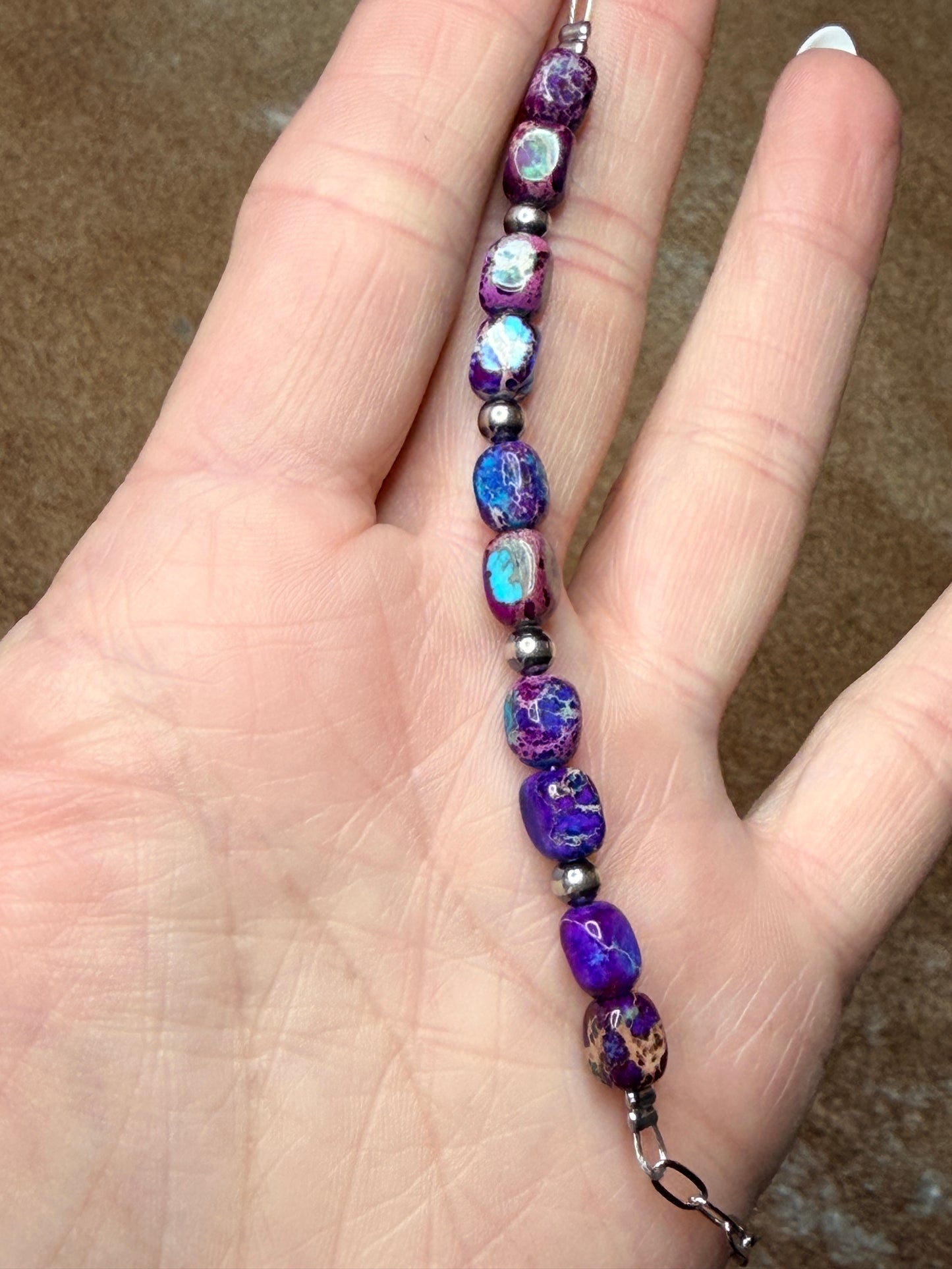 16 inch chain choker and Verascite sea sediment and sterling silver