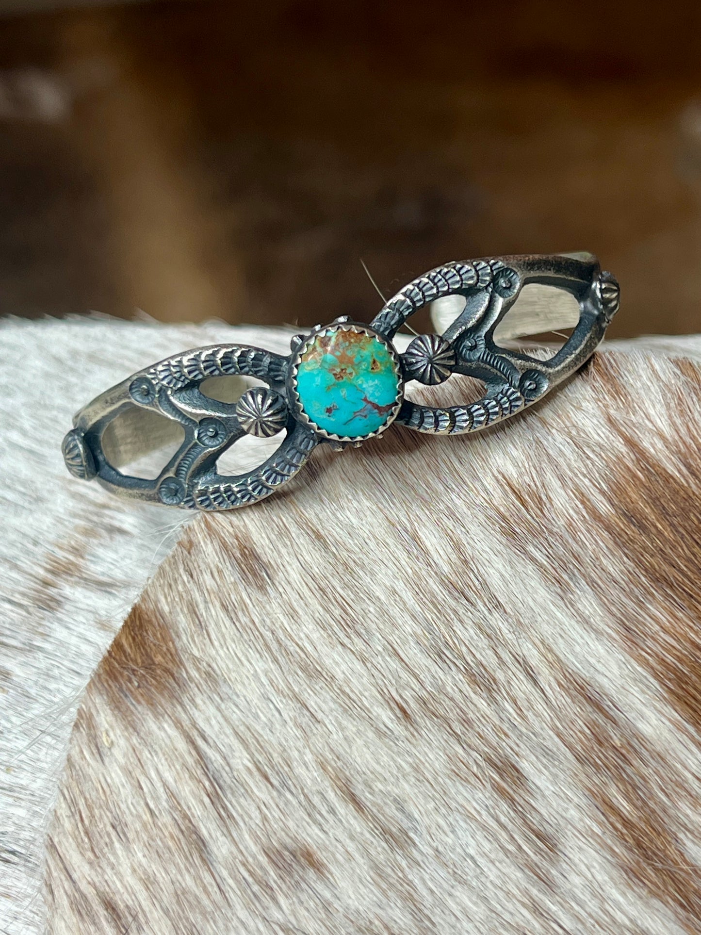 Native Made Turquoise & Sterling Silver Bracelet - Eva & Linberg Billah