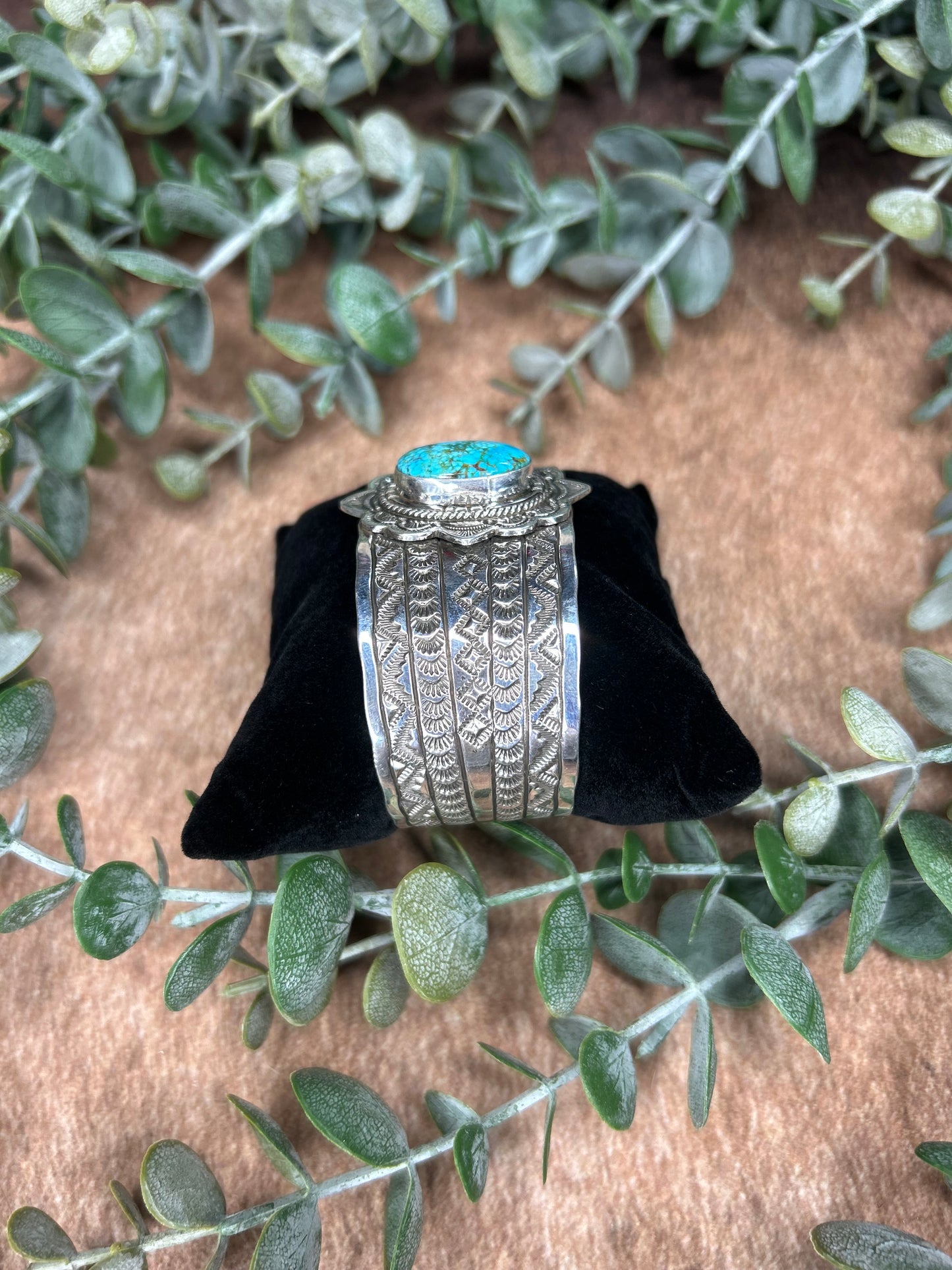 Native Madd Turquoise & Sterling Silver Cuff by Eula Wylie