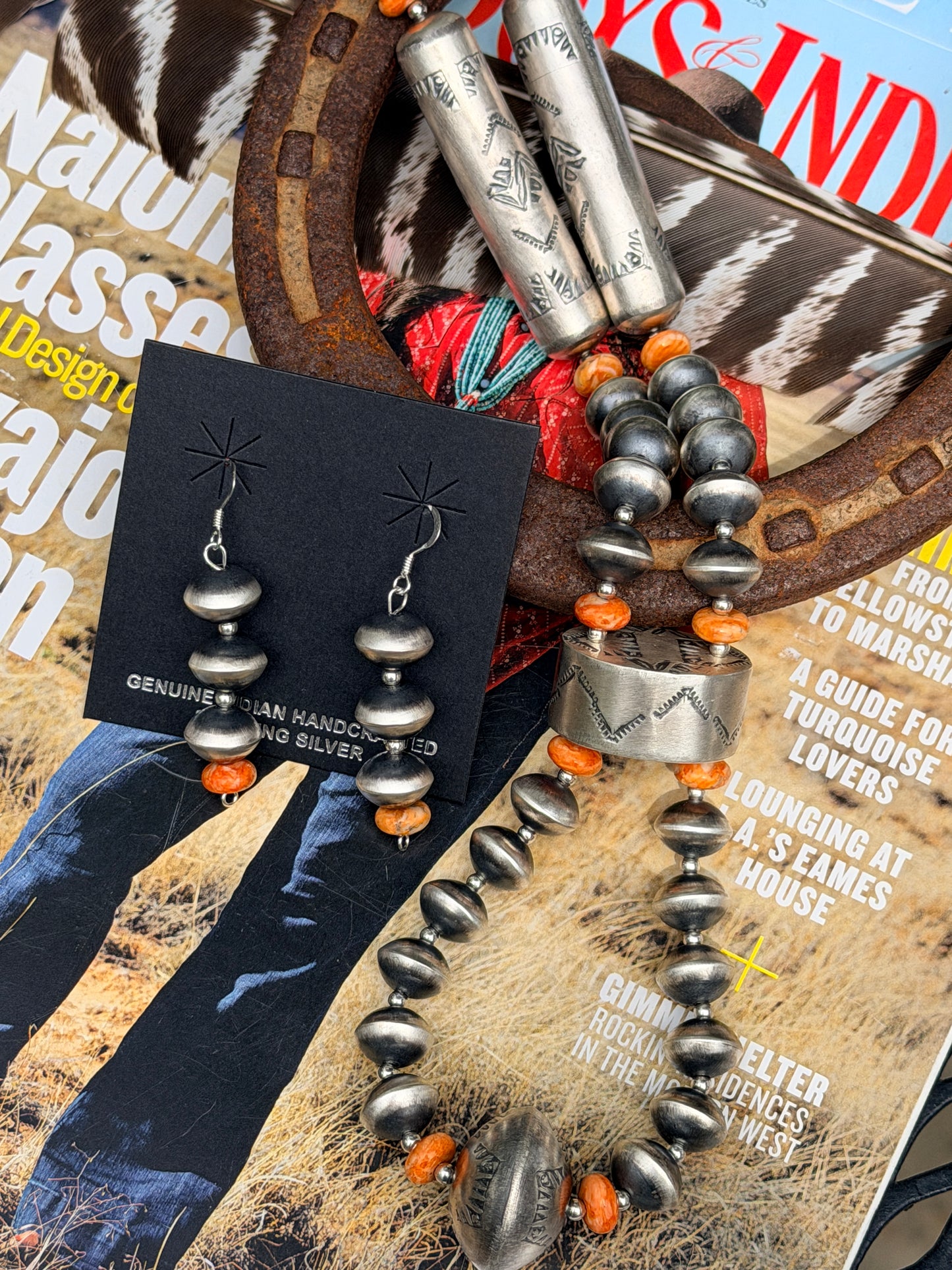Sharon Cooley 34” Spiny Oyster Navajo Pearl Jacla Set