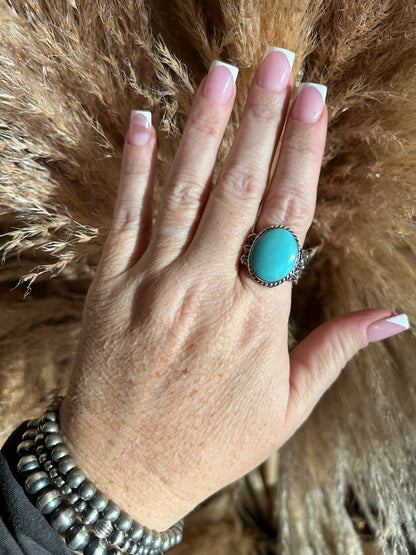 Turquoise Sterling Silver Ring size 8.5