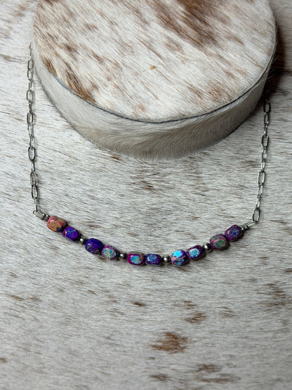 16 inch chain choker and Verascite sea sediment and sterling silver