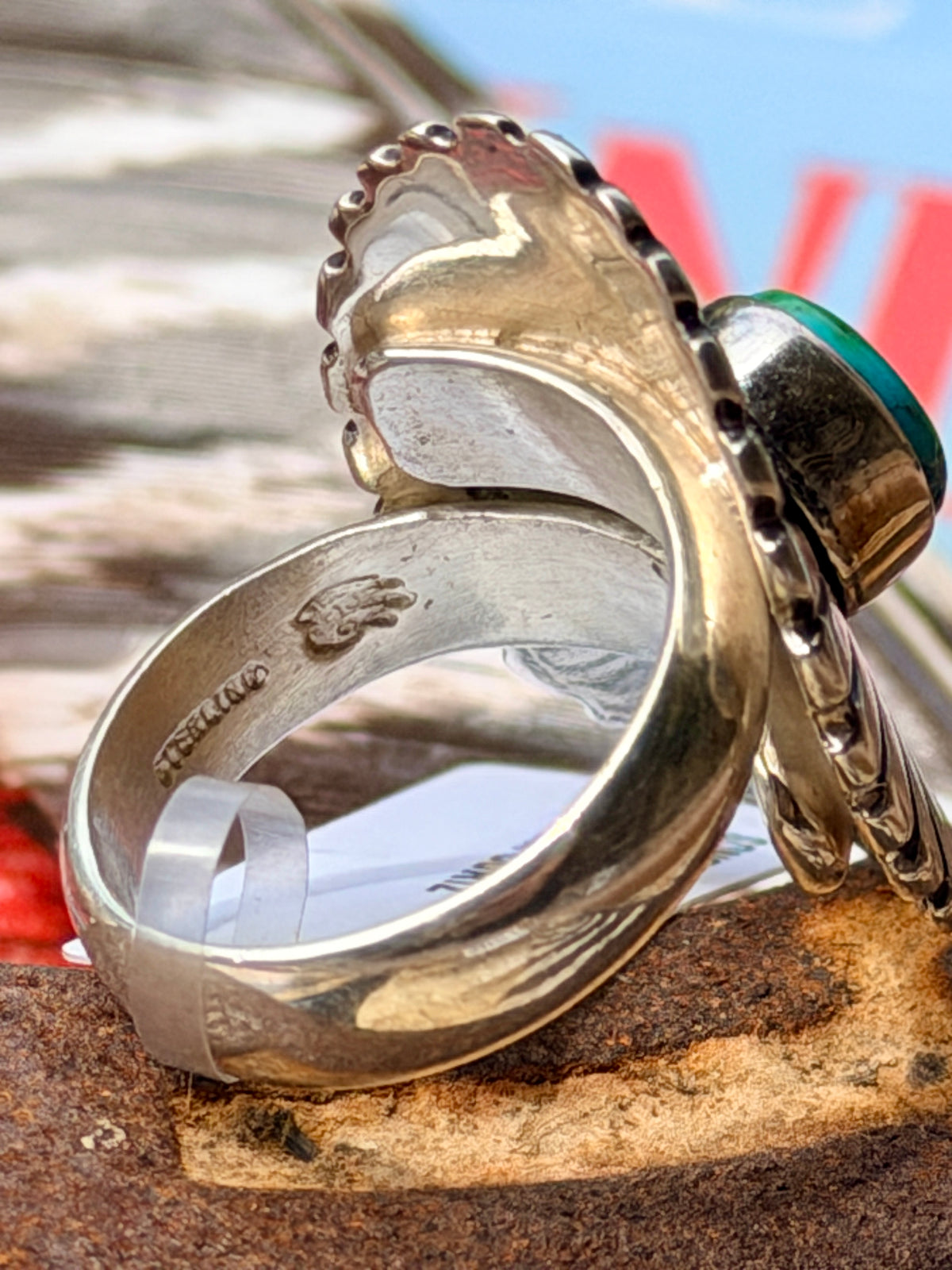 Sonoran Gold Concho Adjustable Ring by Victor Coriz