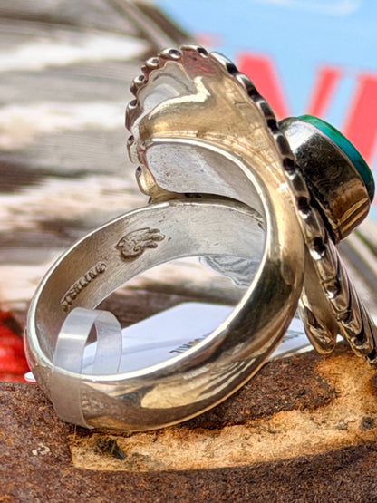 Sonoran Gold Concho Adjustable Ring by Victor Coriz