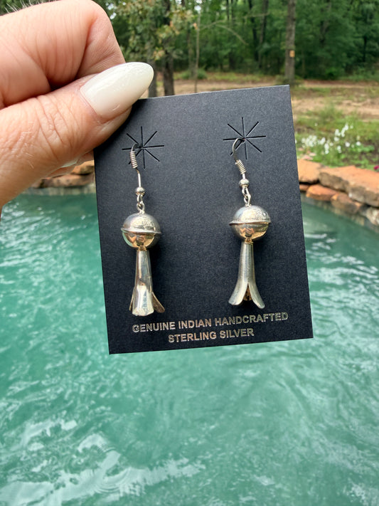 HANDCRAFTED STERLING SILVER BLOSSOM DANGLE EARRINGS