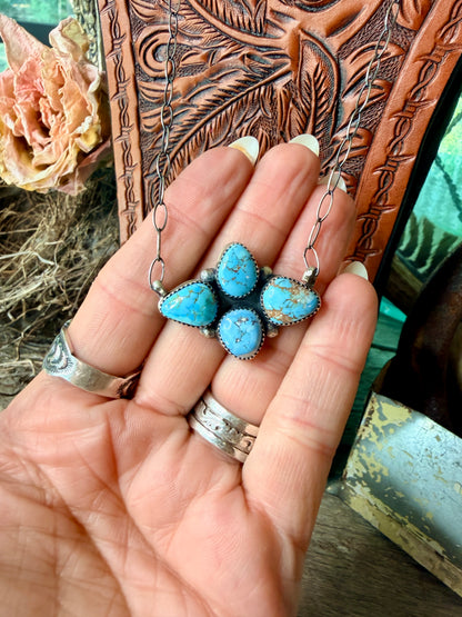 Native Made Golden Hills Cluster Necklace by Myra Benally