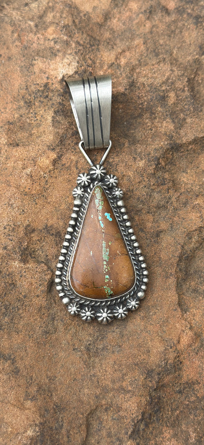 Alfred Martinez Ribbon Royston Turquoise & Sterling Silver Pendant