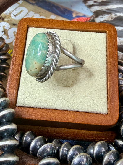 Native Made Royston Dome Turquoise Sterling Silver Ring Size 6
