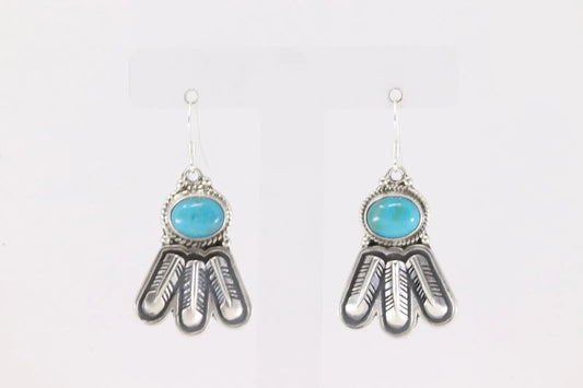 Adorable Turquoise and Feather Earrings
