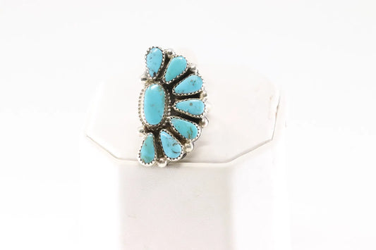 Half Cluster Geniune Turquoise Adjustable Native made by Alicia Wilson