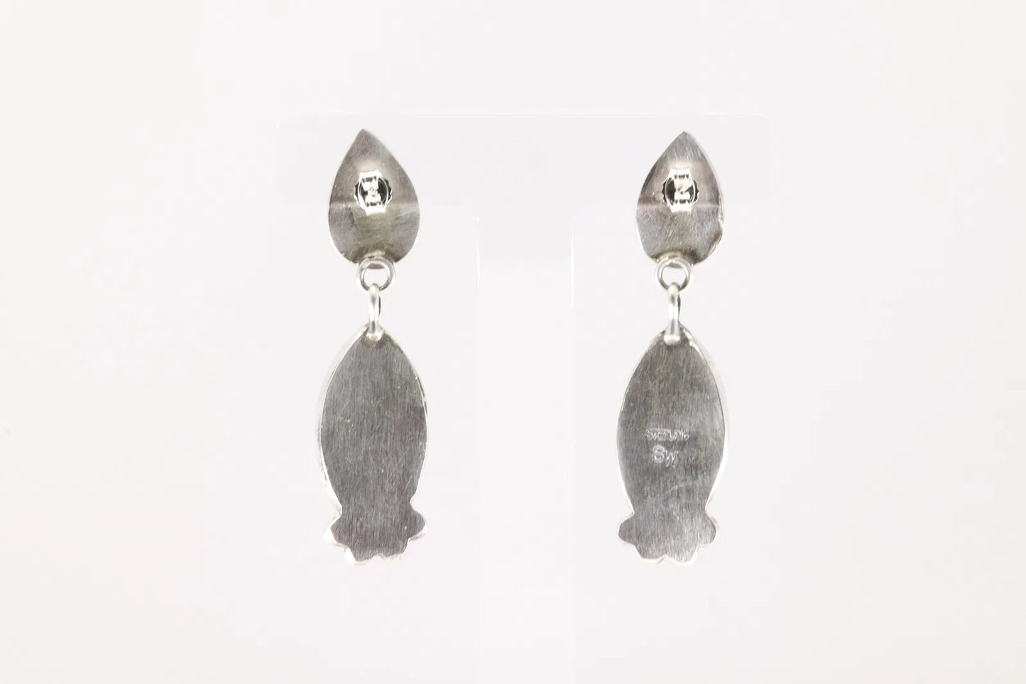 Gorgeous 2 Stone Turquoise and Spiny Oyster Earrings