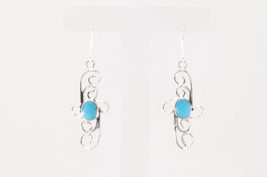 Danity Native Made Cross Turquoise Earrings by Sheena Jack