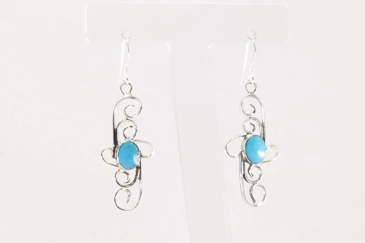 Danity Native Made Cross Turquoise Earrings by Sheena Jack