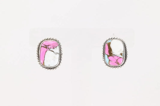 Cotton Candy  Earrings by Navajo artist C Belone