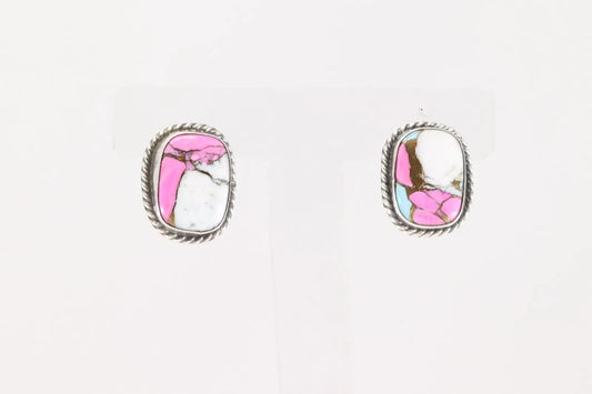 Cotton Candy  Earrings by Navajo artist C Belone