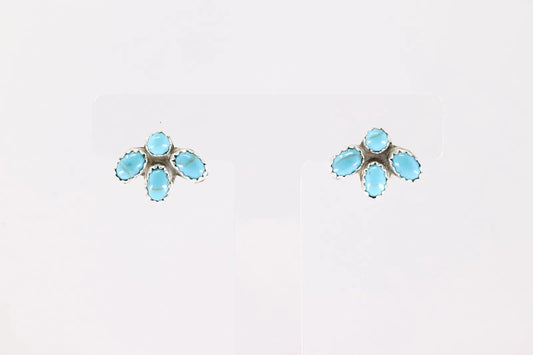 Native made Turquoise Cluster Post Earrings