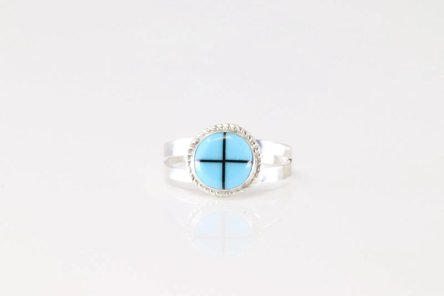 Zuni and Onyx Inlay Ring size 7.5