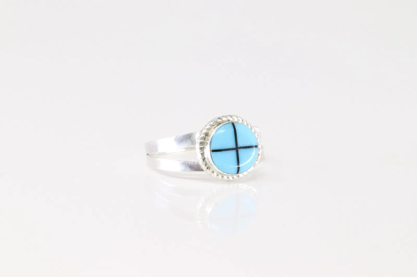 Zuni and Onyx Inlay Ring size 7.5