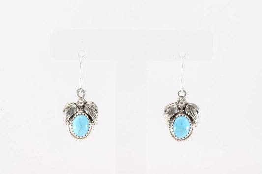 Dainty Turquoise and Silver Native Made Earrings
