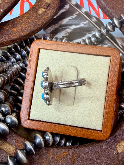 Cluster Turquoise Native Made Ring size 7.5
