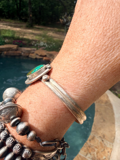Unique Native Made Turquoise Cuff by Judith Dixon