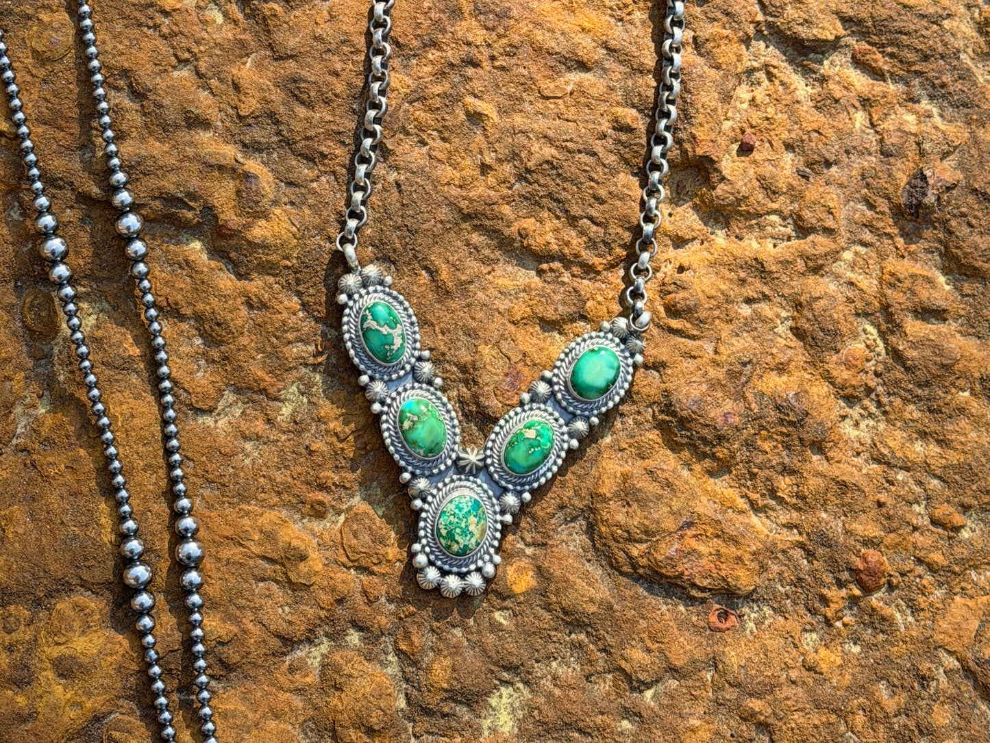Sonoran Gold Necklace by Navajo Tom Lewis