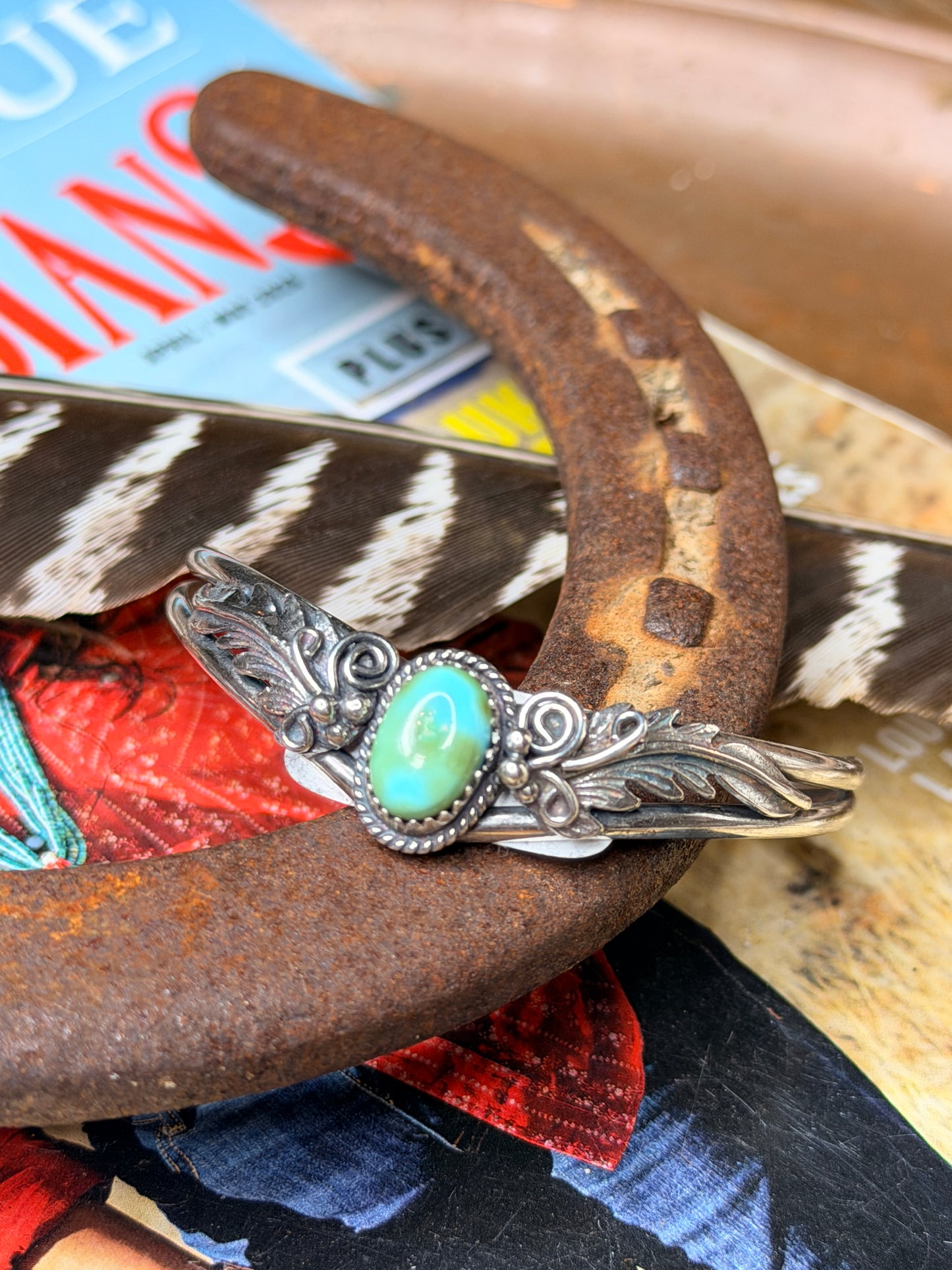 Navajo Handmade Sonoran Gold Sweater Cuff by Jerryson Henio
