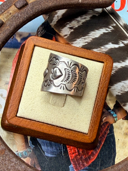 Pillow Heart stamped Ring by Bree Mendoza, size 9.25