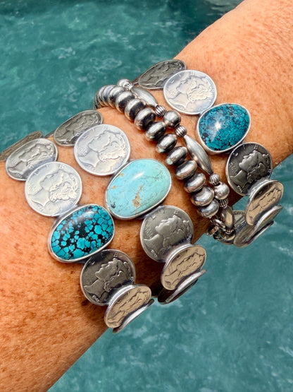 James McCabe Mercury Dime and Turquoise Bangle