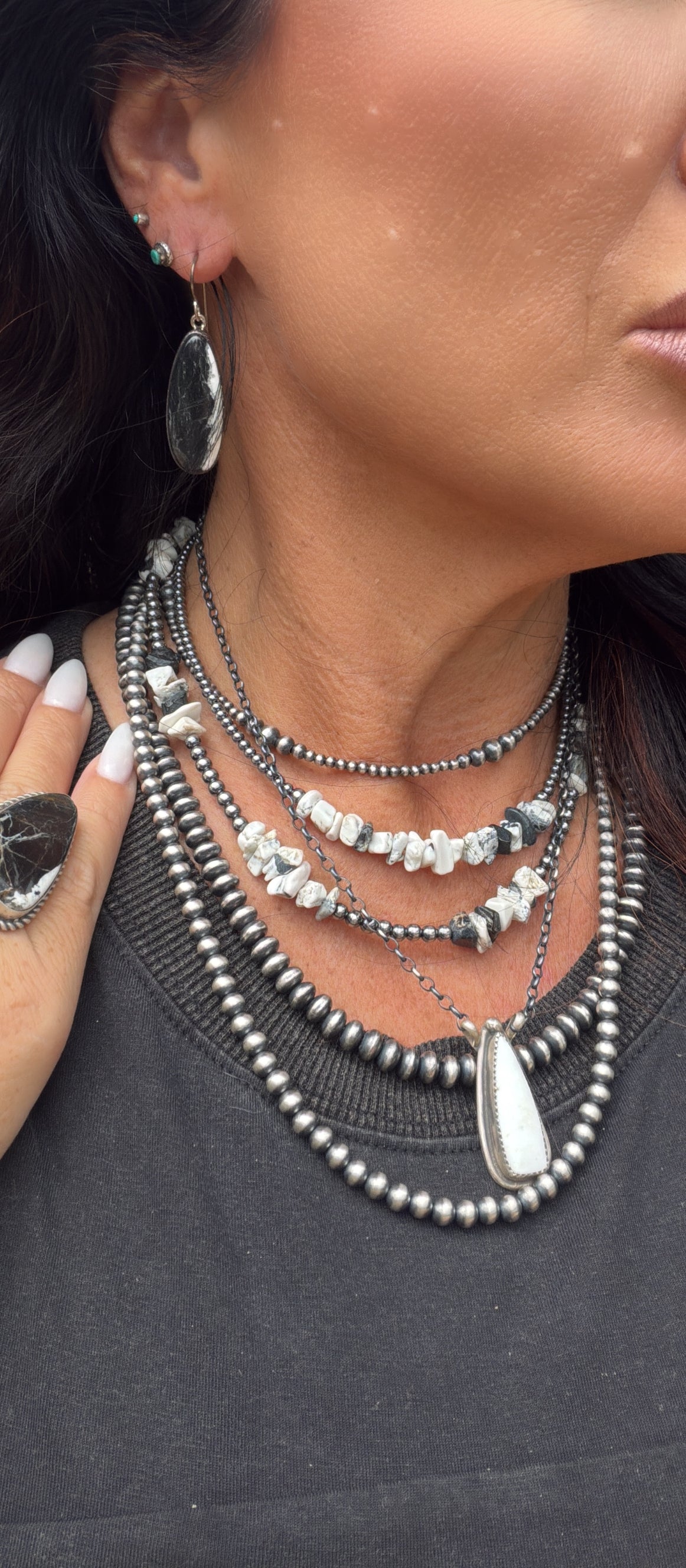 Native Made White Buffalo Necklace by Artist Alfred Martinez