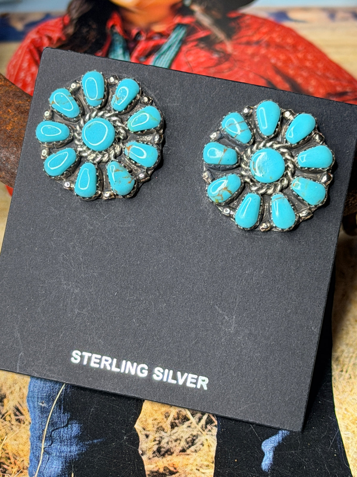 Cluster Kingman Earrings by Julianna Benally
