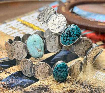James McCabe Mercury Dime and Turquoise Bangle