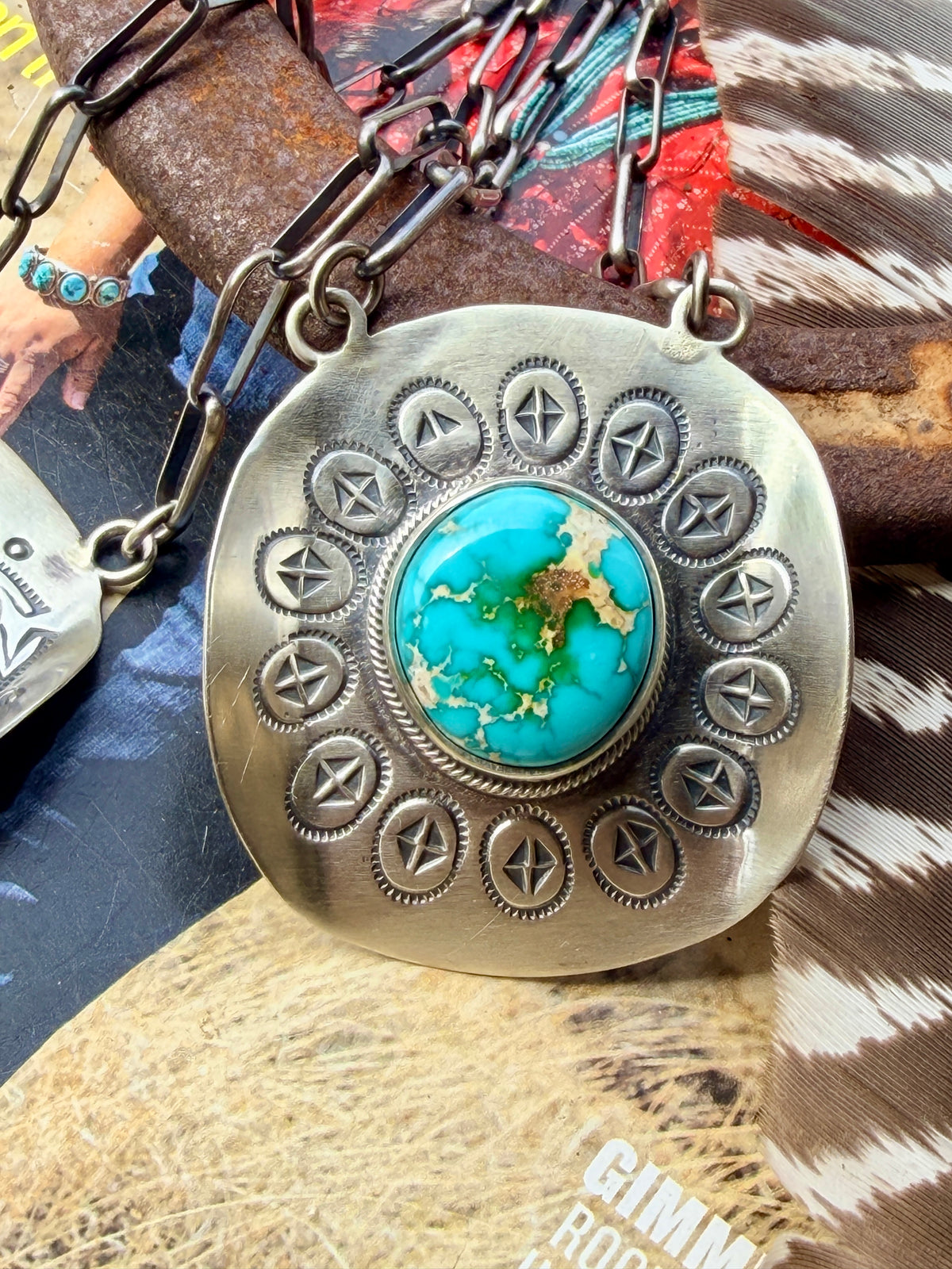 Sonoran Gold Cowboy Hat Handmade Chain Necklace by Randy Boyd
