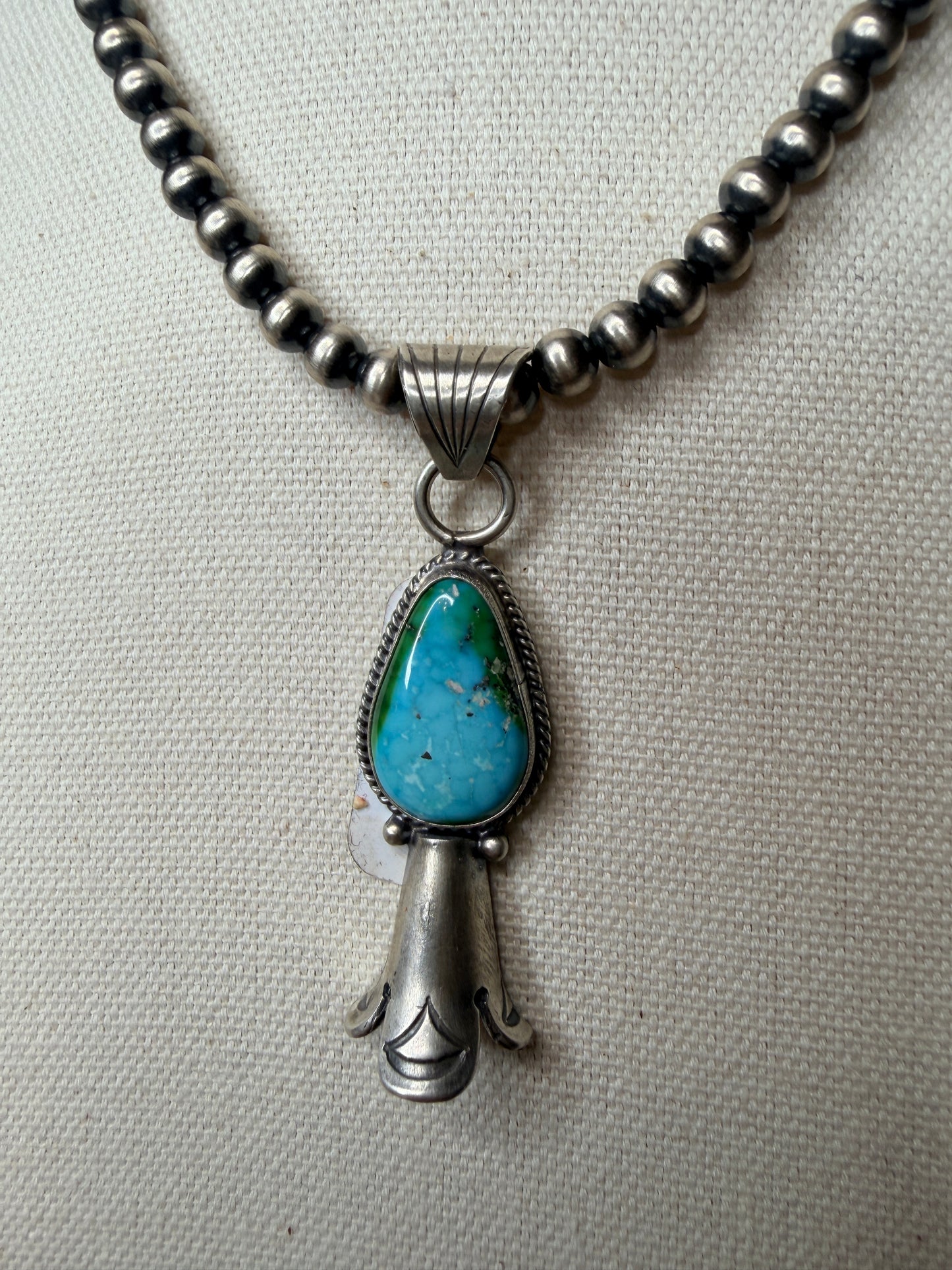 Navajo Handmade Sonoran Gold Necklace by Sharon McCarthy 16” 6mm