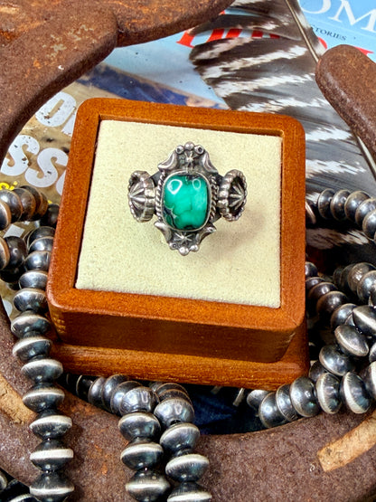 Genevieve Francisco Kingman Turquoise & Sterling Silver Ring Size 6