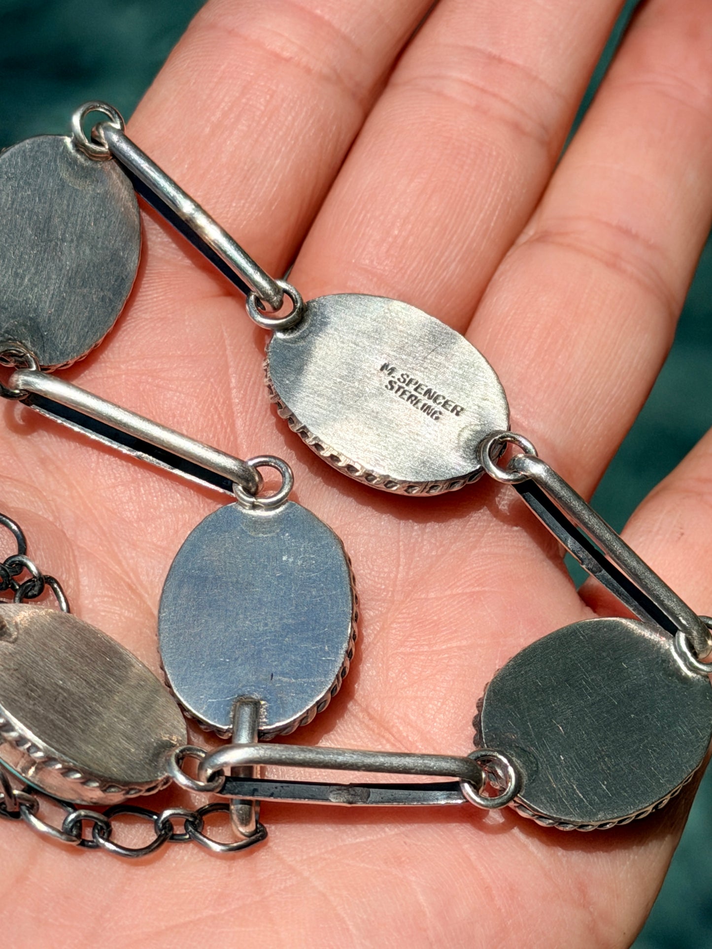 5 Stone Lapis Choker By Native American Master Silversmith Mary Ann Spencer