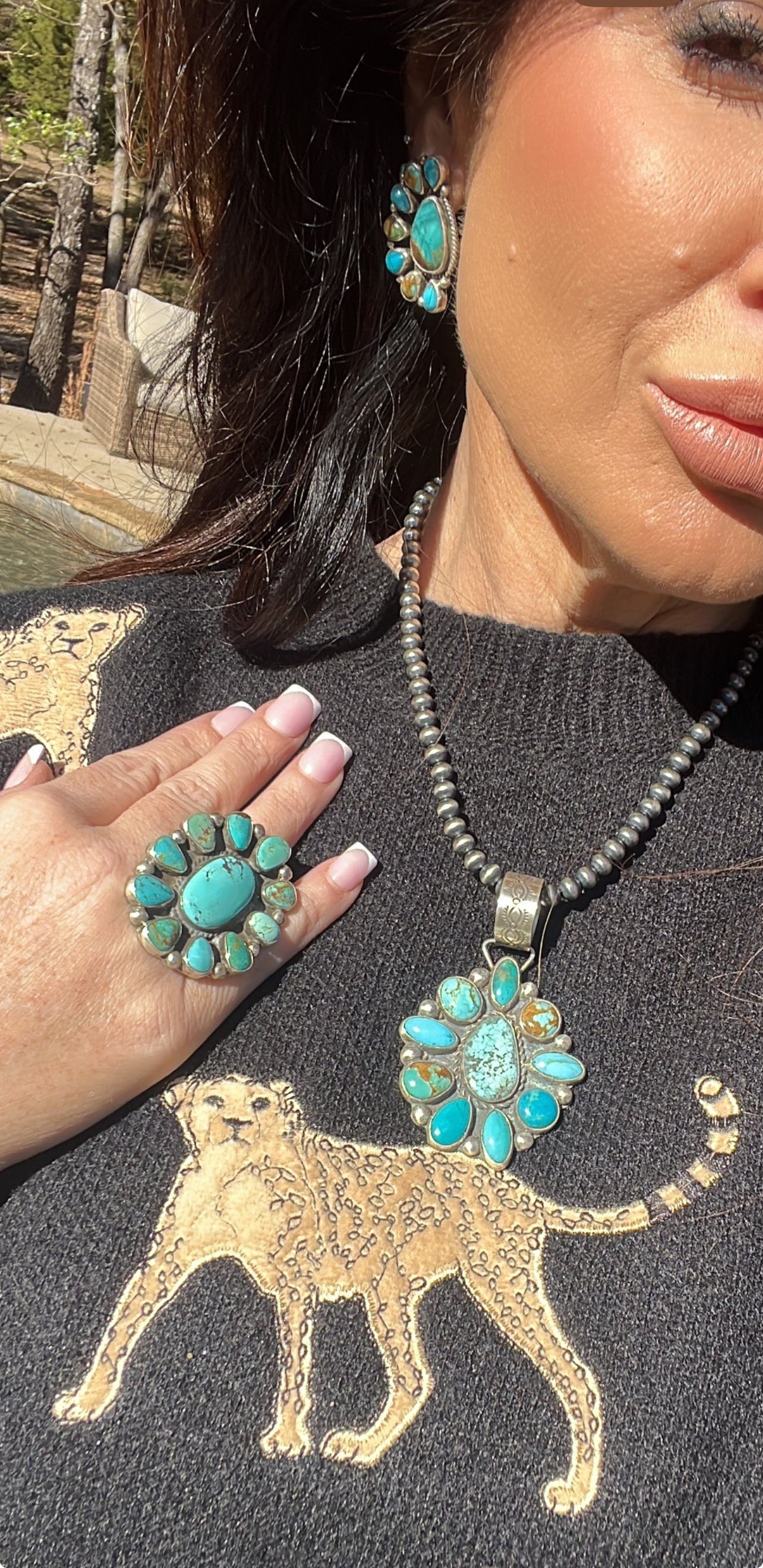Native Made Large Cluster Earrings by Geraldine James