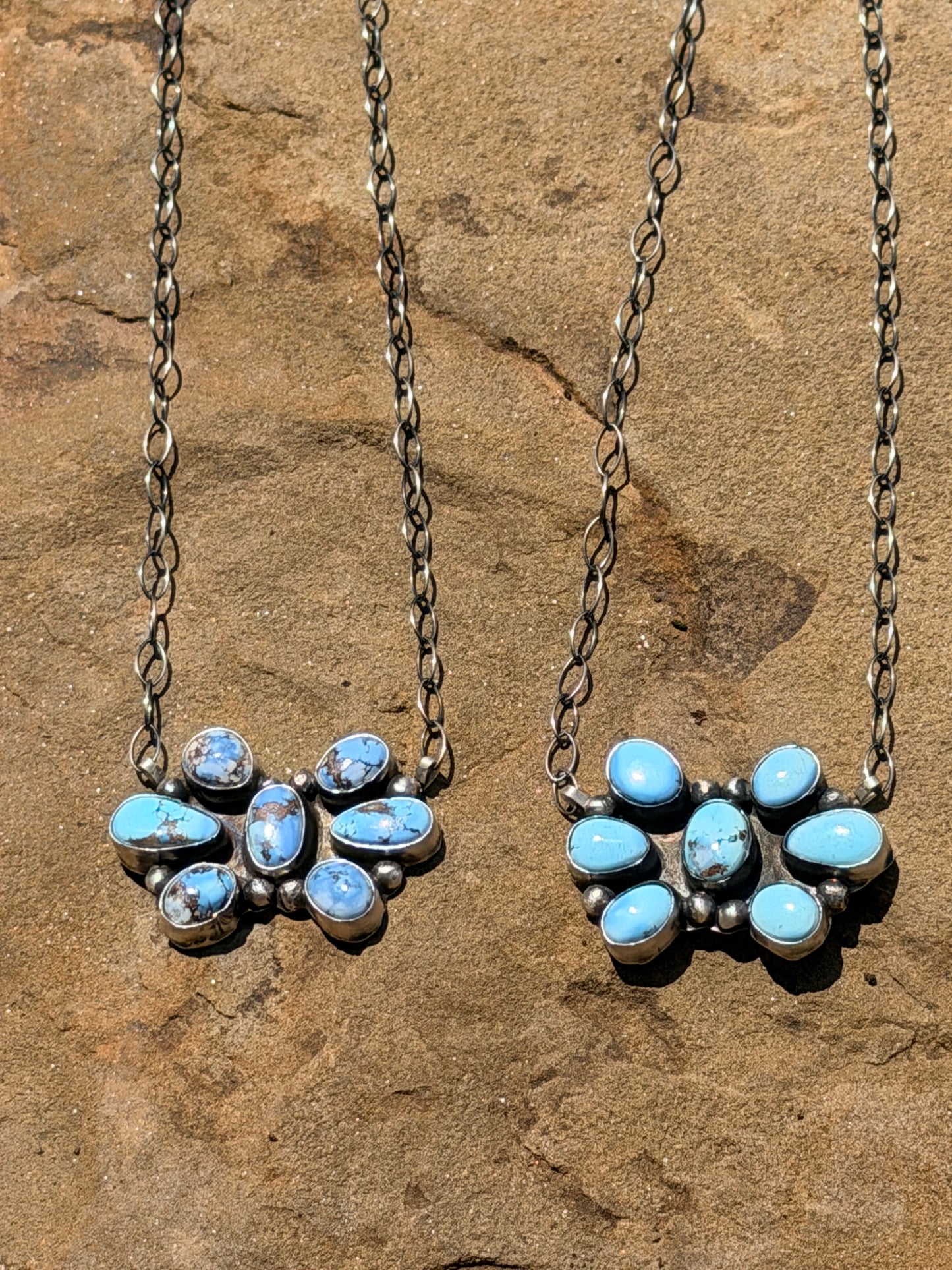 Native Made Golden Hills Cluster Necklace by Bonnie Benally