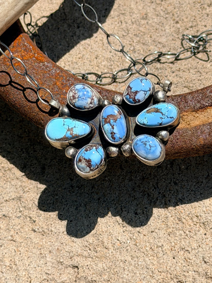 Native Made Golden Hills Cluster Necklace by Bonnie Benally